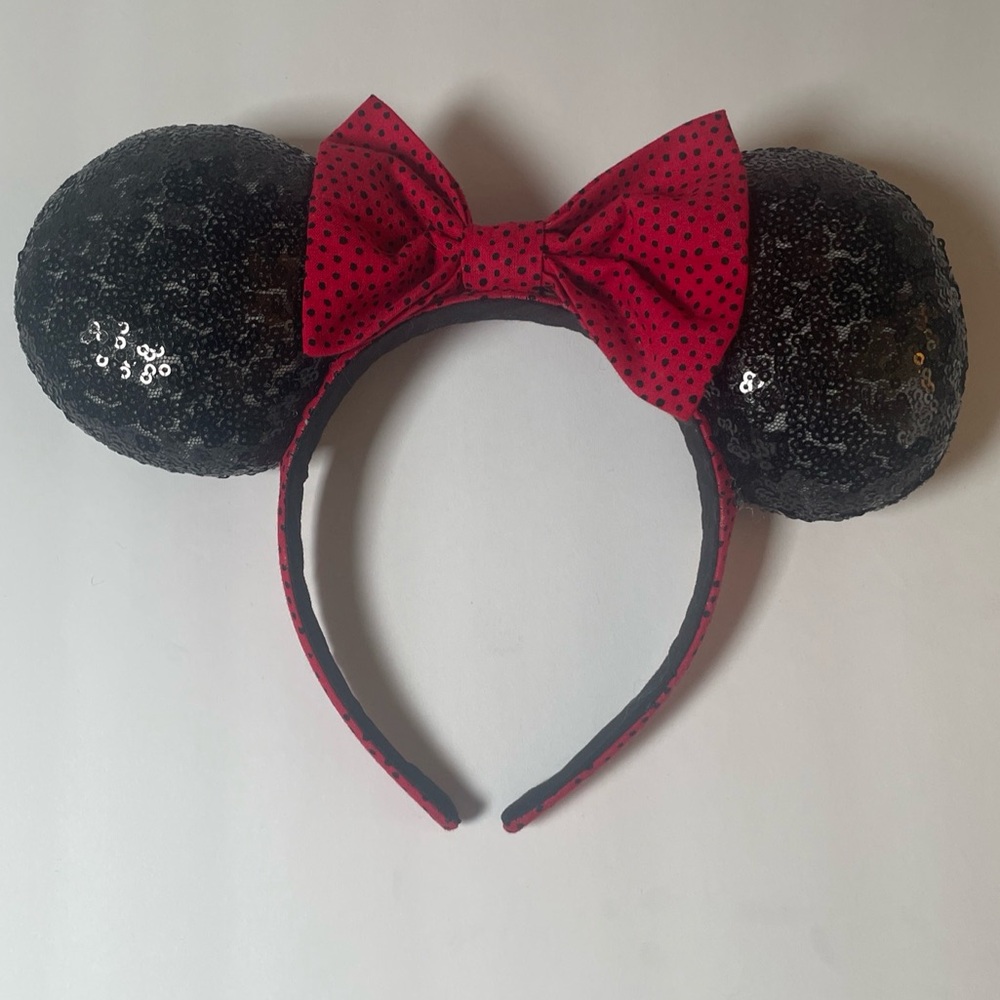 Disney Minnie Mouse Ears Headband Red Now, Sequence Black